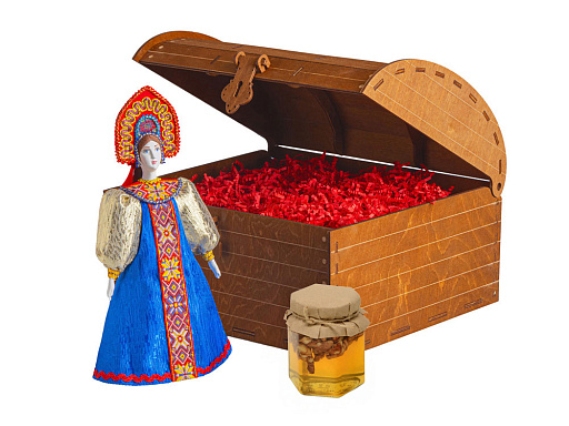 Подарочный набор: кукла фарфоровая, мёд с гецким орехом