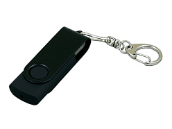 USB 2.0- флешка промо на 16 Гб с поворотным механизмом и однотонным металлическим клипом