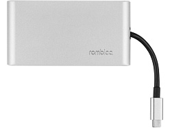 Хаб 8-в-1 Type-C «Hermes», USB 3.0 x 3, Type-C PD, HDMI, LAN, картридер