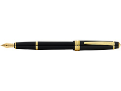 Ручка перьевая «Bailey Ligh Polished Black Resin and Gold Tone», перо F