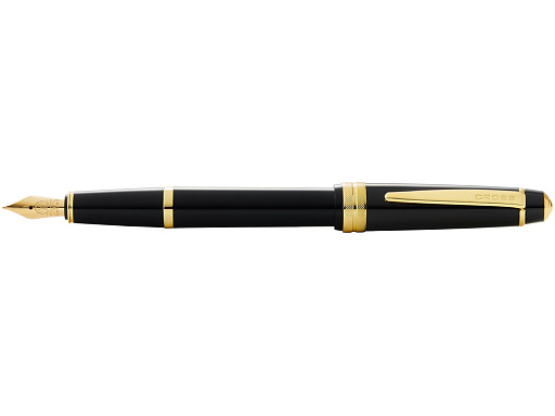 Ручка перьевая «Bailey Ligh Polished Black Resin and Gold Tone», перо F