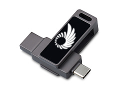 USB3.0/ Type-C флешка 2в1 на 32 ГБ «Спинлайт» с подсветкой