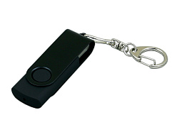 USB 2.0- флешка промо на 16 Гб с поворотным механизмом и однотонным металлическим клипом