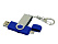 USB 2.0- флешка на 16 Гб с поворотным механизмом и дополнительным разъемом Micro USB